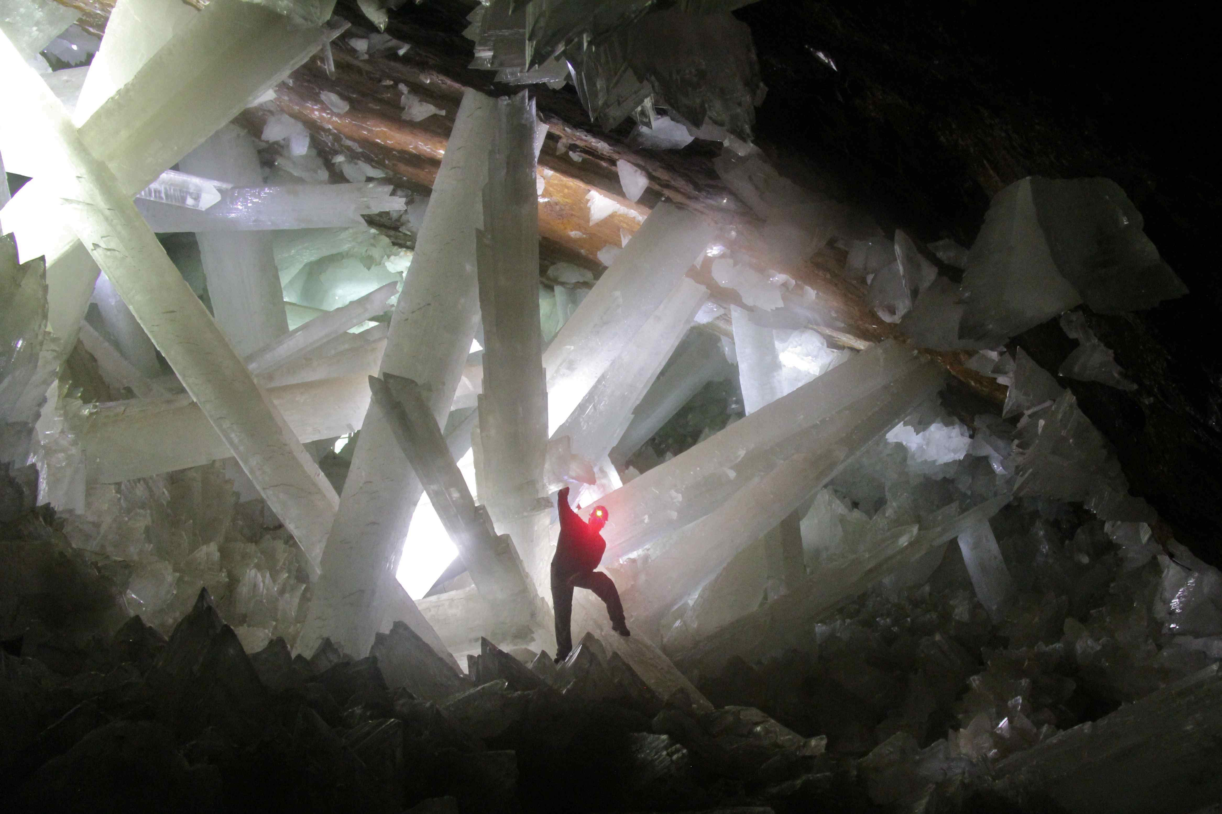 Cave of the Crystals - Naica Mexico - Giant Crystals Expedition - Red Light