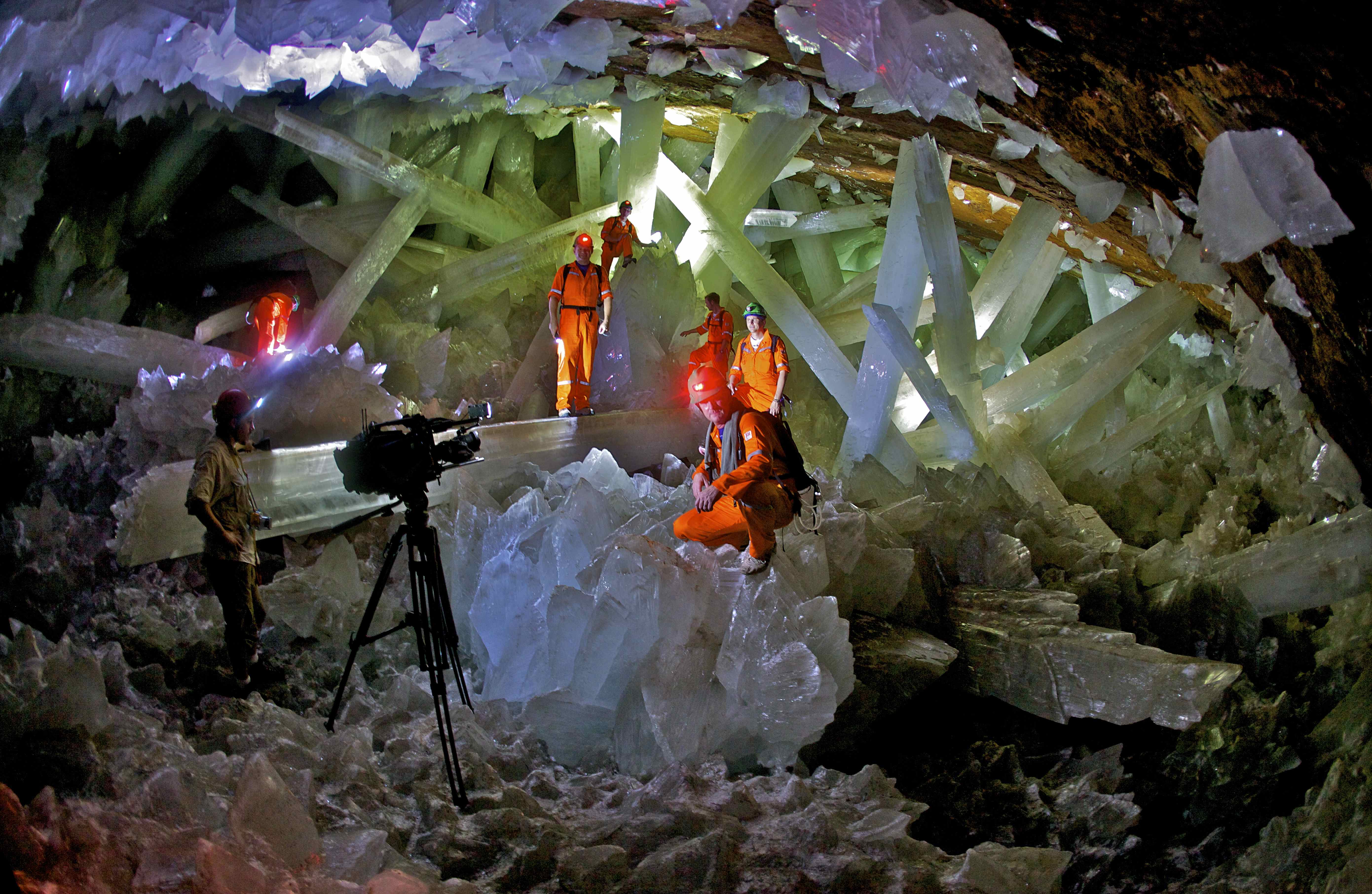 Cave of the Crystals - Naica Mexico - Giant Crystals Film Crew