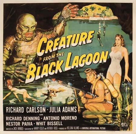 Old Horror Films - Retro Film Posters - Creature From The Black Lagoon
