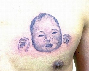 Terrifying baby tattoos - coma