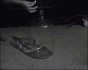 Amazing Incredible Chemistry GIFs - Flammable Gas Lit In A Glass Jar