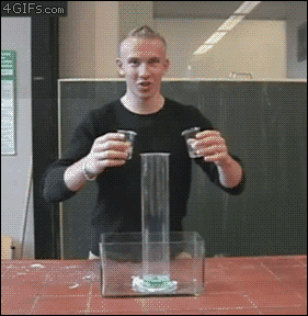 Amazing Incredible Chemistry GIFs - Hydrogen Peroxide Mixed With Potassium Iodide