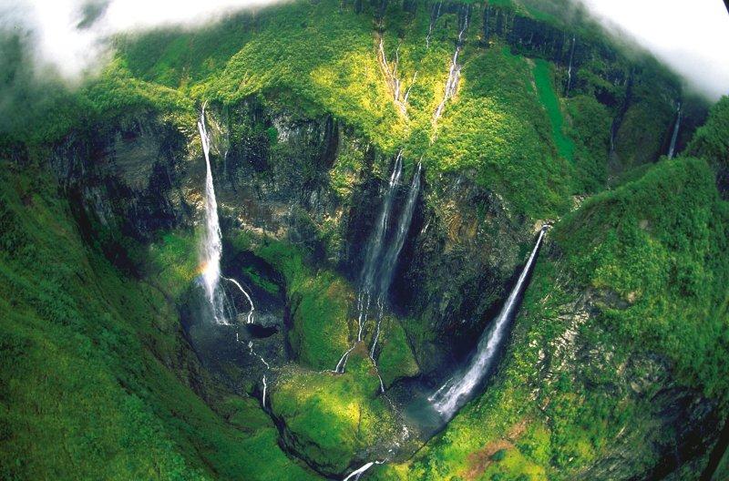 Reunion Island - French Paradise - Waterfall From Air