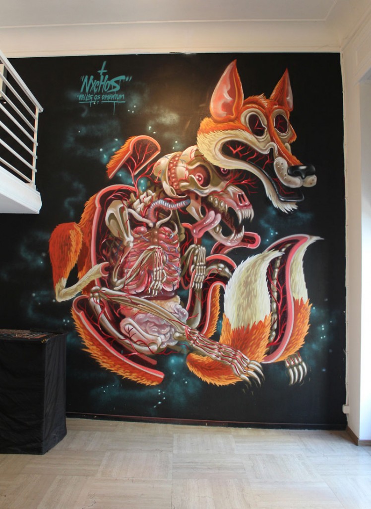 Exploded Street Art By Nychos - Fox