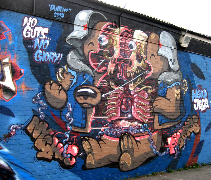 Exploded Street Art By Nychos - Guts Glory