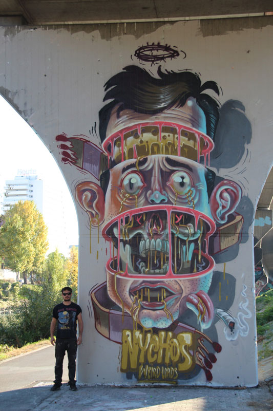 Exploded Street Art By Nychos - Jesus Head