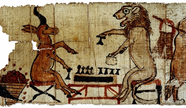 Oldest Board Games - Senet Papyrus Lion and Antelope