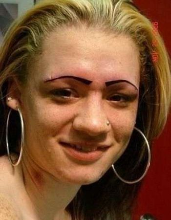 bad drawn on eyebrows