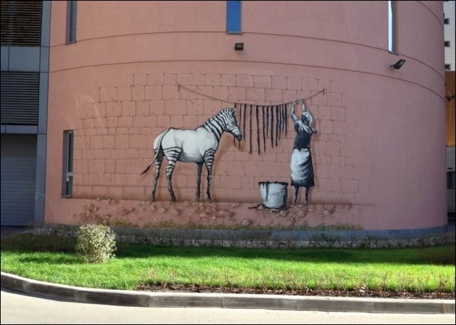 Russia With Love - Street Art - Zebra