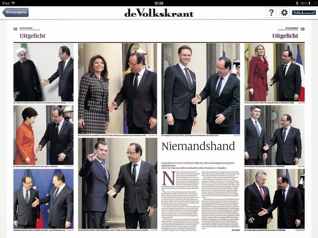 François Hollande - hand shaking - niemandshand